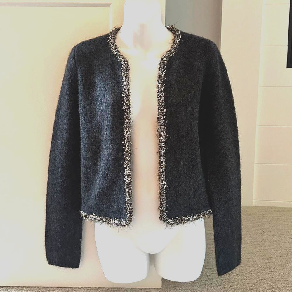 RAG & BONE Davies Bolero Silver Trim Cardigan Sz XS NWT $498!!